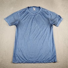 Vuori Shirt Mens Large Blue Short Sleeve Performance Gym Running Workout