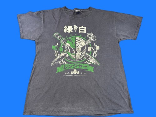 JERZEES Power Rangers Graphic Tee L Grey 100% Cotton Unisex Crewneck Short