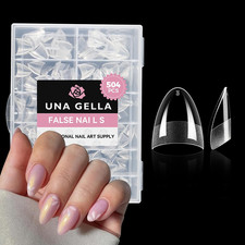 Short Almond Gel Nail Tips: 504PCS Acylic Nail Tips Almond Shape Extra Short Pre