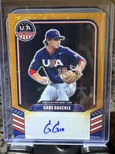 2026 Panini Prizm USA Star And Stripes Gabe Gaeckle Gold Disco Auto 5/10