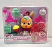 Cry Babies Magic Tears Sweety Birthday Set Doll Figure Playset New 8 Accessories