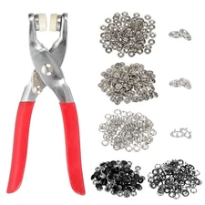 200Set Metal Snap Button Kit 9.5mm Hollow & Solid Prong Snap Button Tool Black