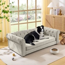 Modern Rectangle Dog Bed for Big Large Dogs Dog Sofa Beds Pet Couch Bed Beige