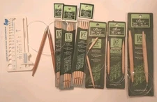 Clover Bamboo Knitting Needles Lot +bonus items. Pre-owned.