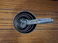 Set Of 5 Vintage Stainless Steel Measuring Cups