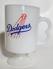 Dodgers Footed Milk Glass Mug Vintage