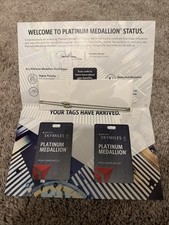Delta Airlines Platinum Medallion Metal Luggage Tags w/ Metal Straps