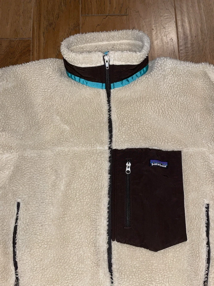 Patagonia RetroX Deep Pile Fleece Jacket Coat Men's Medium Oatmeal Natural 23055 - Image 2 of 4