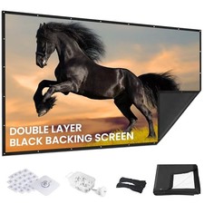 72" Projector Screen with Black Backing - Foldable 16:9 - Foldable