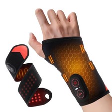 Cordless Electric Heated Wrist Wrap Brace Hand Massage Vibration for Pain Relief
