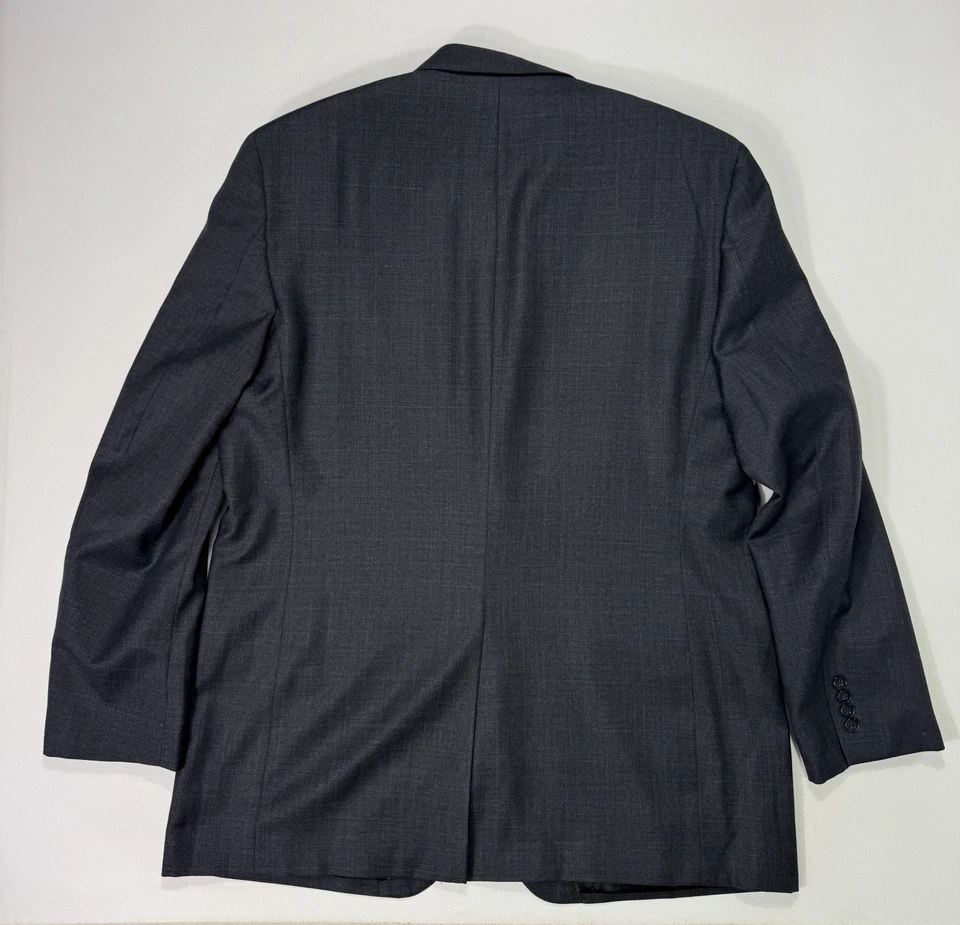 Traje de 2 piezas Tasso Elba lana cachemir gris azul a cuadros 46L 40x30,5 carrera moderno Foto 3 de 4