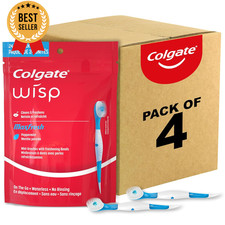 Max Fresh Wisp Disposable Mini Travel Toothbrushes Peppermint 24ct Pack of 4