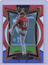 2025 Panini Select Chase Burns Red and Blue Prizms Rookie /399 #94