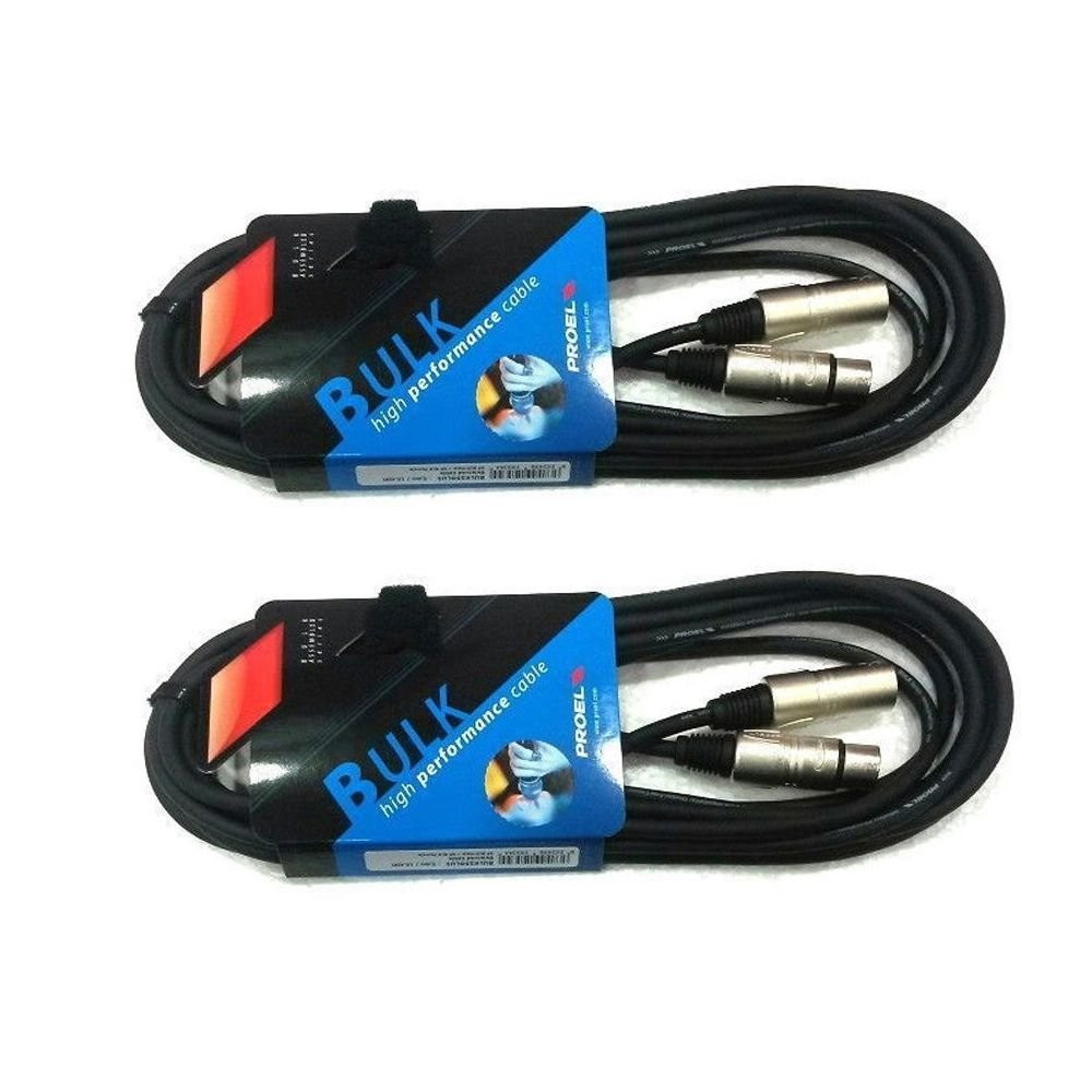 Coppia Cavi XLR 5m PROEL BULK250LU5 Professionali Bilanciati Offerta