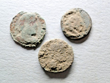 3 Ancient Roman Coins, Uncleaned “As Dug” Detector Finds – ID & Cleaning Project