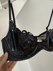 Hottest Agent Provocateur Zarya Black PVC Demi Bra 34C NWT!!! So Major