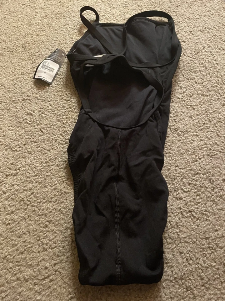 Speedo Endurance+ One Piece Swimsuit Black Girls Youth Size 26 NWT NEW $75 - Image 2 of 2