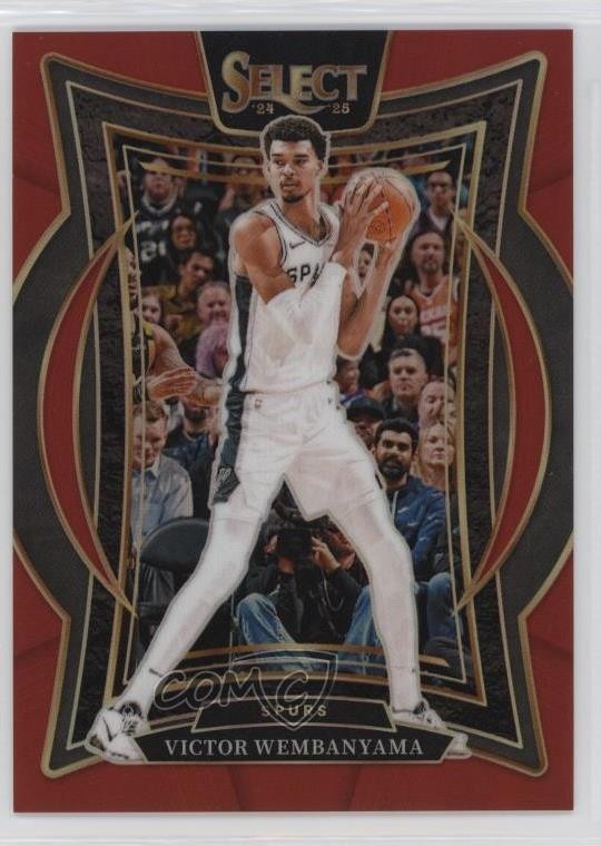 2024-25 Panini Select Concourse Red Prizm /199 Victor Wembanyama #9 1gw7