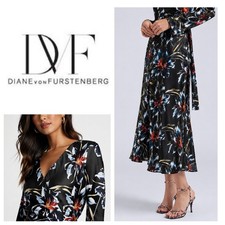L 10 12 14 NEW $468 DVF Diane von Furstenberg TILLY Floral Lily Midi Wrap Dress