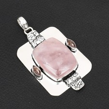 Rose Quartz Amethyst Gemstone Handmade Pendant Jewelry For Gift 2.56