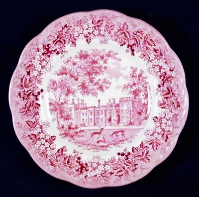 J & G Meakin Romantic England Red  Dessert Pie Plat 351381