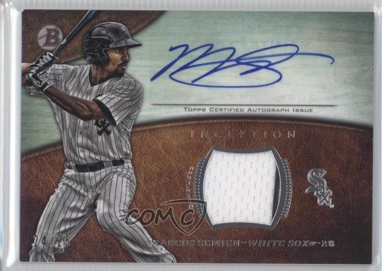 2014 Bowman Inception Relics Green 24/25 Marcus Semien #AR-MS Rookie Auto RC 1b3