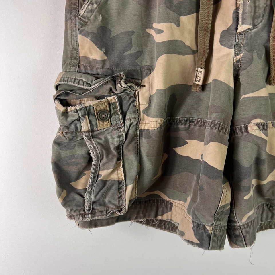 Pantalones Cortos Camuflados De Colección Abercrombie & Fitch Y2K Sueltos Adirondacks Paracaidista Militar Foto 4 de 4