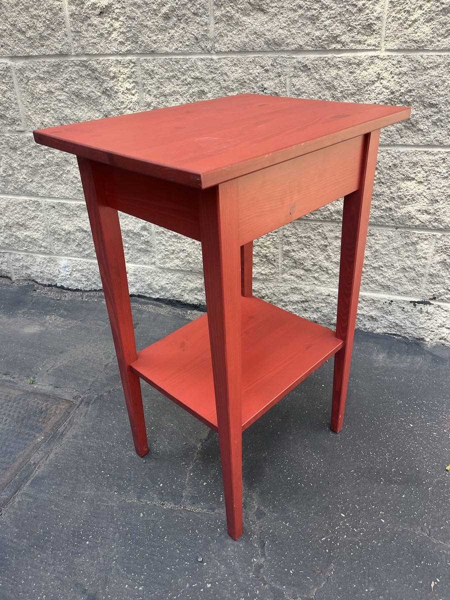 cute ikea hemnes nightstand wood wooden retired color cherry red | eBay