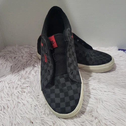 Vans bambino taglia 4.0 rosso e nero a scacchi senza lacci scarpe vedi foto