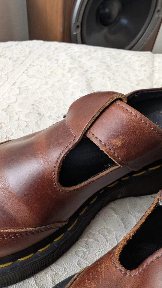 Vintage Dr. Martens 2A87 Brown Slip-On Single Strap T-Bar Mary Janes  Size US 5 - Image 4 of 4