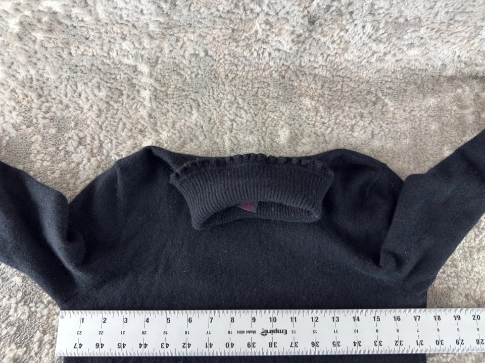 Ralph Lauren Ralph M 码复古 Limbswool Angora 荷叶边毛衣黑色 TurtleNec — 第 4/4 张图片