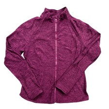 Yogalicious Lux Jacket Womens XL Purple Space Dye Full Zip Thumbhole Activewear