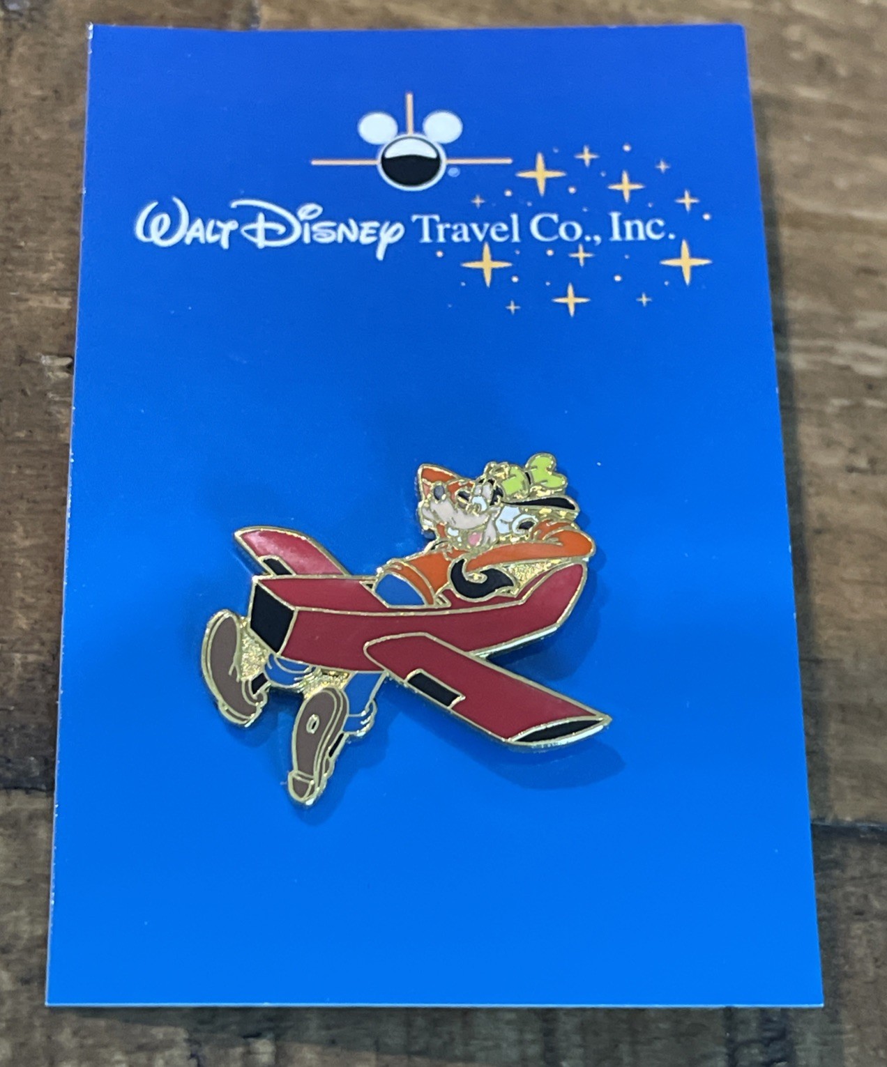 Walt Disney World Disney Travel Company Goofy in Red Plane Pin Lapel 2004
