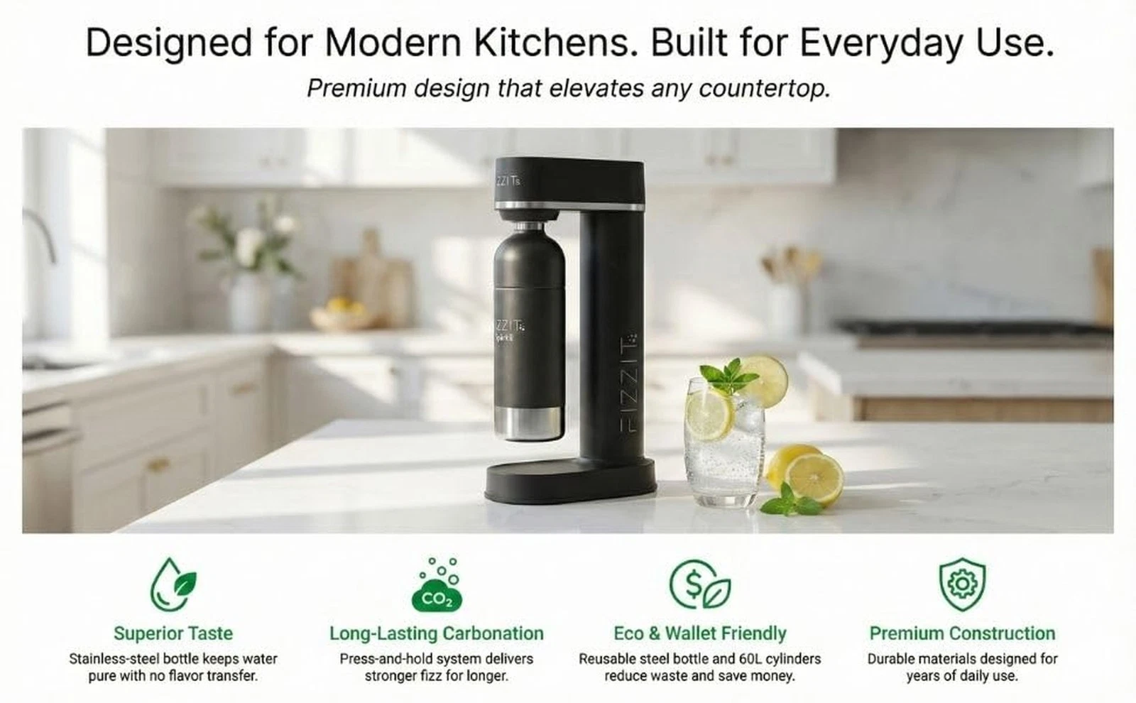 FIZZIT Sparkling Water and Soda Maker - Thumbnail 5