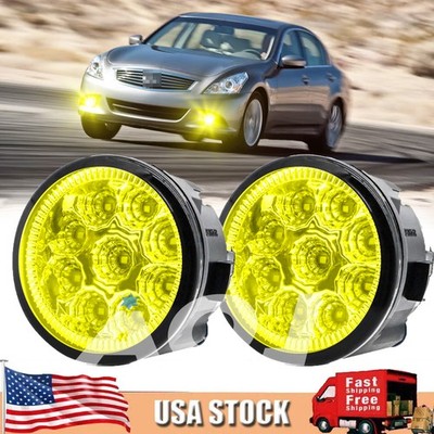 Pair Bumper LED Fogs Driving Lamps yellow For INFINITI G25 2011-2012