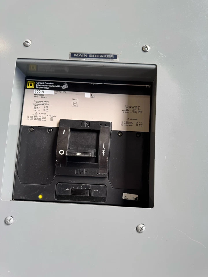 SQUARE D HCM 800 AMP 277/480V MAIN BREAKER I-LINE PANELBOARD NEMA 1 INDOOR - Image 3 of 4