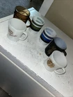 6- VTg  FIRE KING ANCHOR HOCKING D HANDLE MUGS  mixed 2 are ah