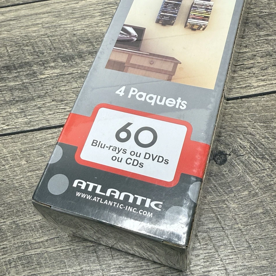 Atlantic Media Stix para Blu-rays, DVD, CD, almacenamiento de videojuegos montaje en pared paquete de 4 Foto 2 de 4