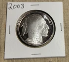 1 TROY OZ .999 FINE SILVER 2003 INDIAN HEAD BUFFALO DESIGN BULLION ROUND COIN BU