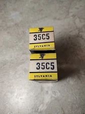 2 Matched 35C5 NOS/NIB Sylvania Power Output Tetrode Tubes Tested Nos