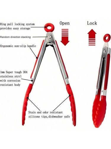 Mini Pinze da Cucina 7 Pollici Resistenti al Calore Punte in Nylon per Cucinare Servizio - Foto 4 di 23