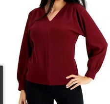 Alfani Elements V-Neck Stretchy Knit Top Dolman Sleeve Size XXL