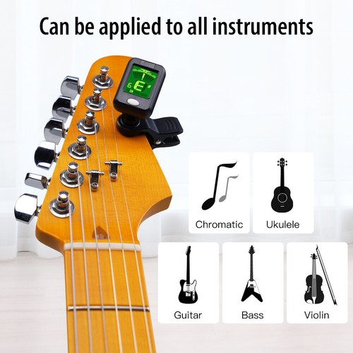 JOYO LCD Clip on Guitar Tuner Chromatic Acoustic Guitar Bass Ukulele Violin - Picture 4 of 8