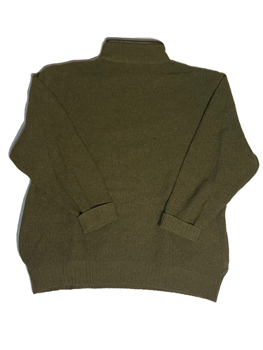 Vintage Pendleton Sweater Men's Large Dark Green Shetland Wool Quarter Zip - Picture 2 of 10