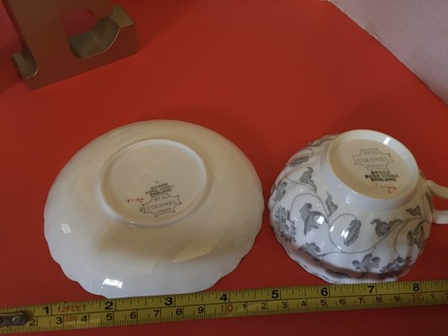 Vintage Spode Colonel Gray 5 Pc Place Setting Gold Trim Bone China 60’s Preowned - Picture 10 of 10