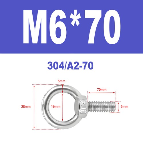 Ringschrauben Edelstahl V2A A2 Ösenschrauben M3-M18 Augbolzen Augenschrauben - Bild 52 von 122