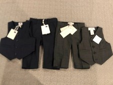 NWT Janie and Jack boy Special Occasion navy gray vest suit Wedding 3 6 9 12