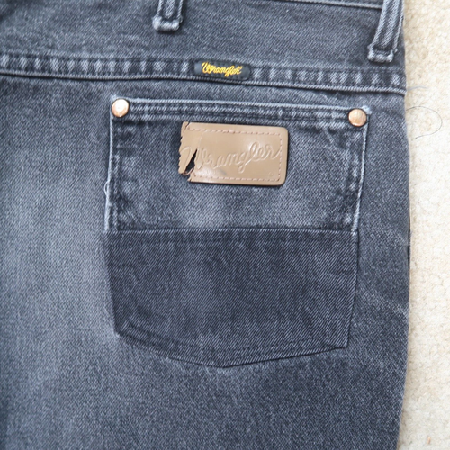 Wrangler Cowboy Cut 936WBK Jeans Men's 38x30 Black Denim Distressed western - 第 6/12 張圖片