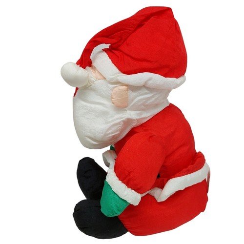 Vintage Puffy Santa Claus Christmas Plush Stuffed Toy 16 inch Nylon Squishy - Picture 4 of 8