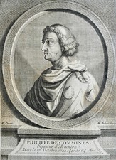 PHILIPPE DE COMMINES SEIGNEUR D ARGNETON (1445-1509) PORTRAIT ENGRAVING FROM 1770